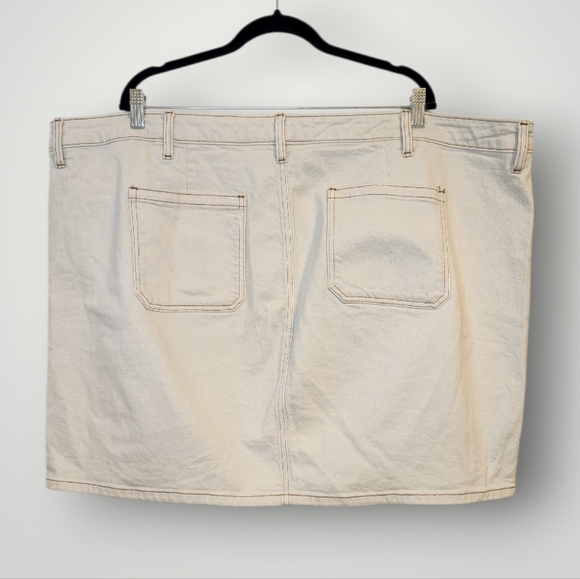 Torrid skirt plus Size  24 button denim buttons short beige cream casual - Picture 3 of 12